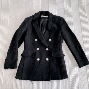 Zara tweed blazer. Medium. Black.